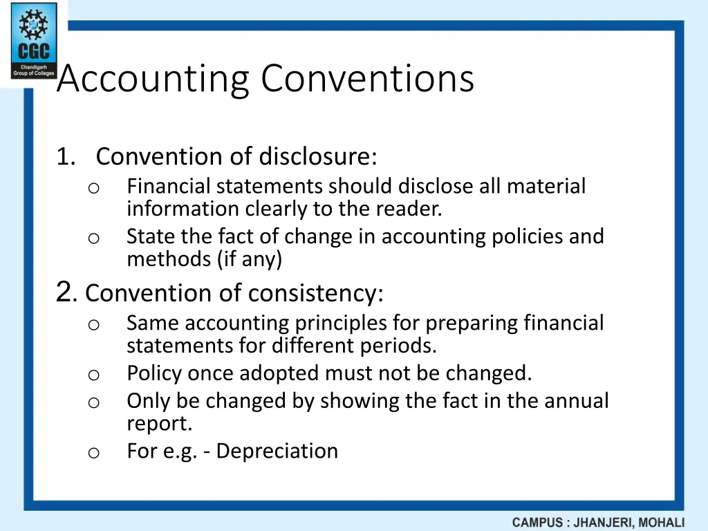 accounting conventions