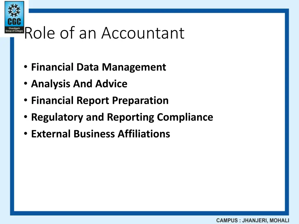 role of an accountant