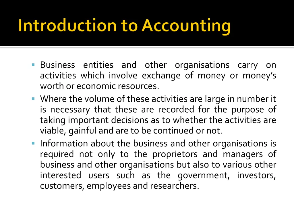 business entities and other organisations carry