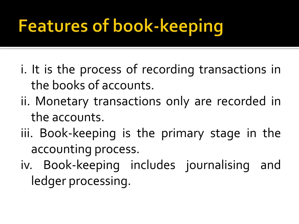 i it is the process of recording transactions