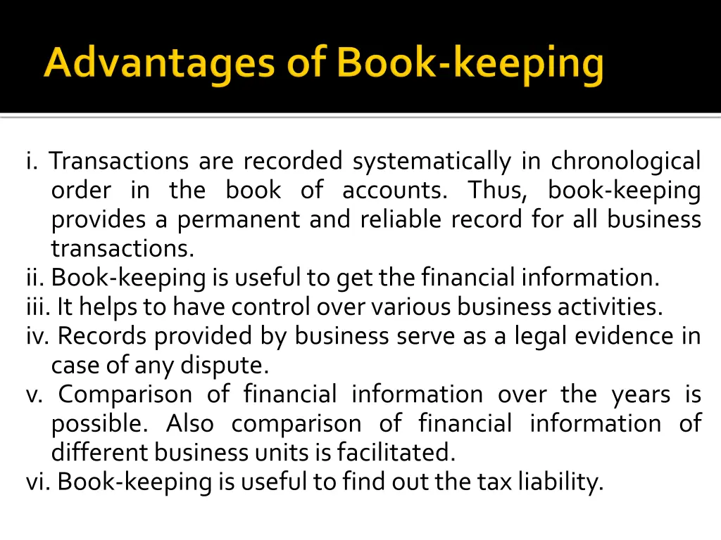 i transactions are recorded systematically