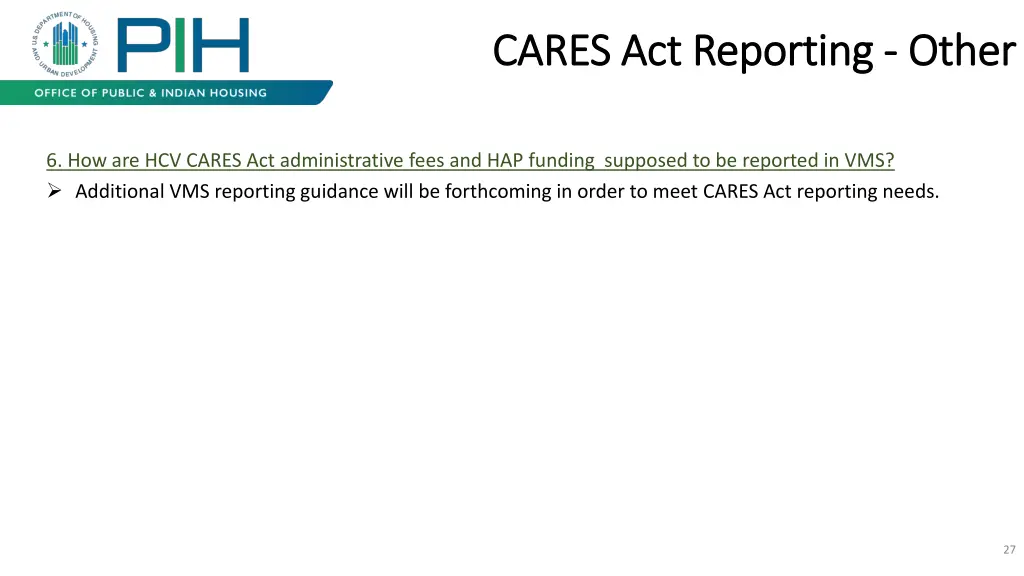 cares act reporting cares act reporting other 1