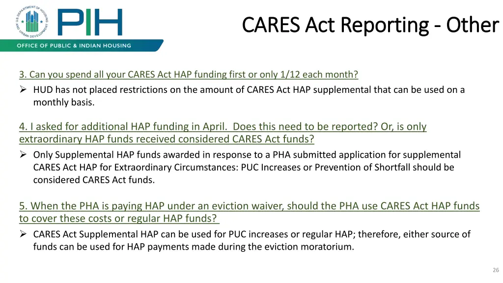 cares act reporting cares act reporting other