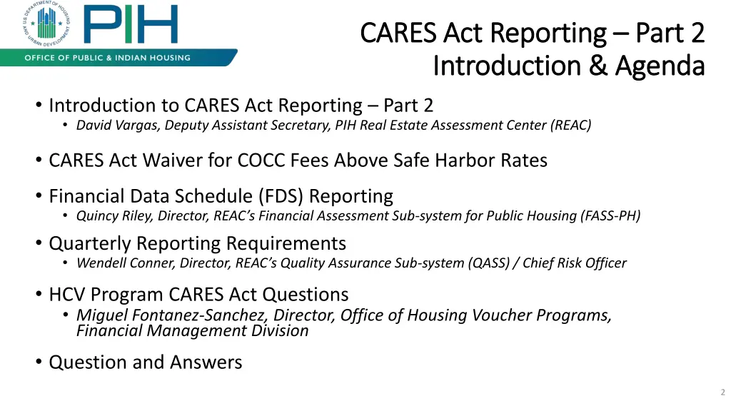 cares act reporting cares act reporting part