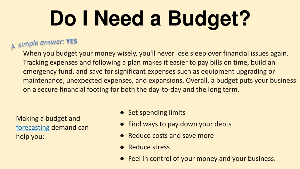 do i need a budget