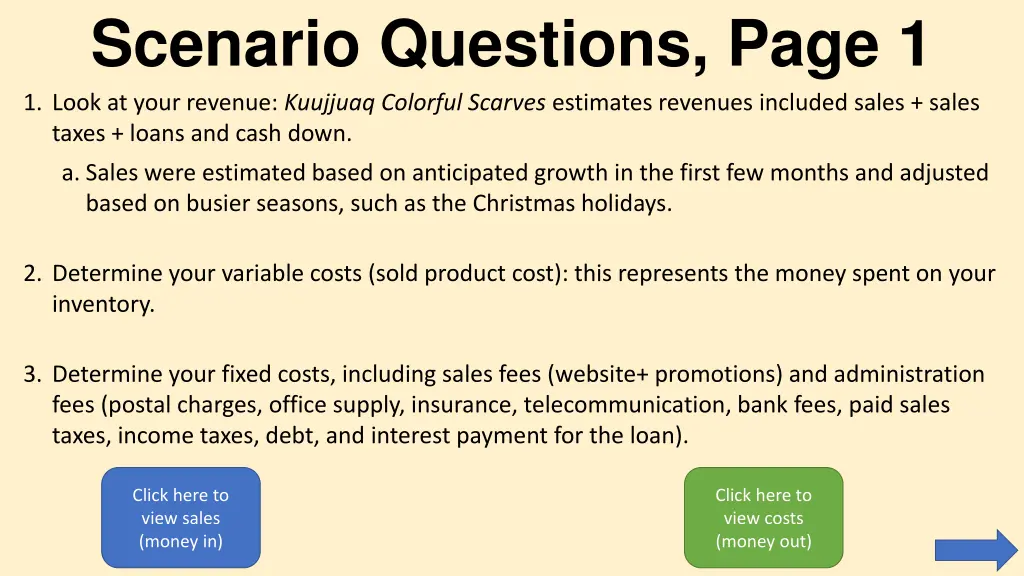 scenario questions page 1 1 look at your revenue