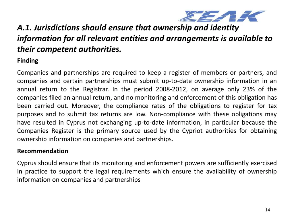 a 1 jurisdictions should ensure that ownership