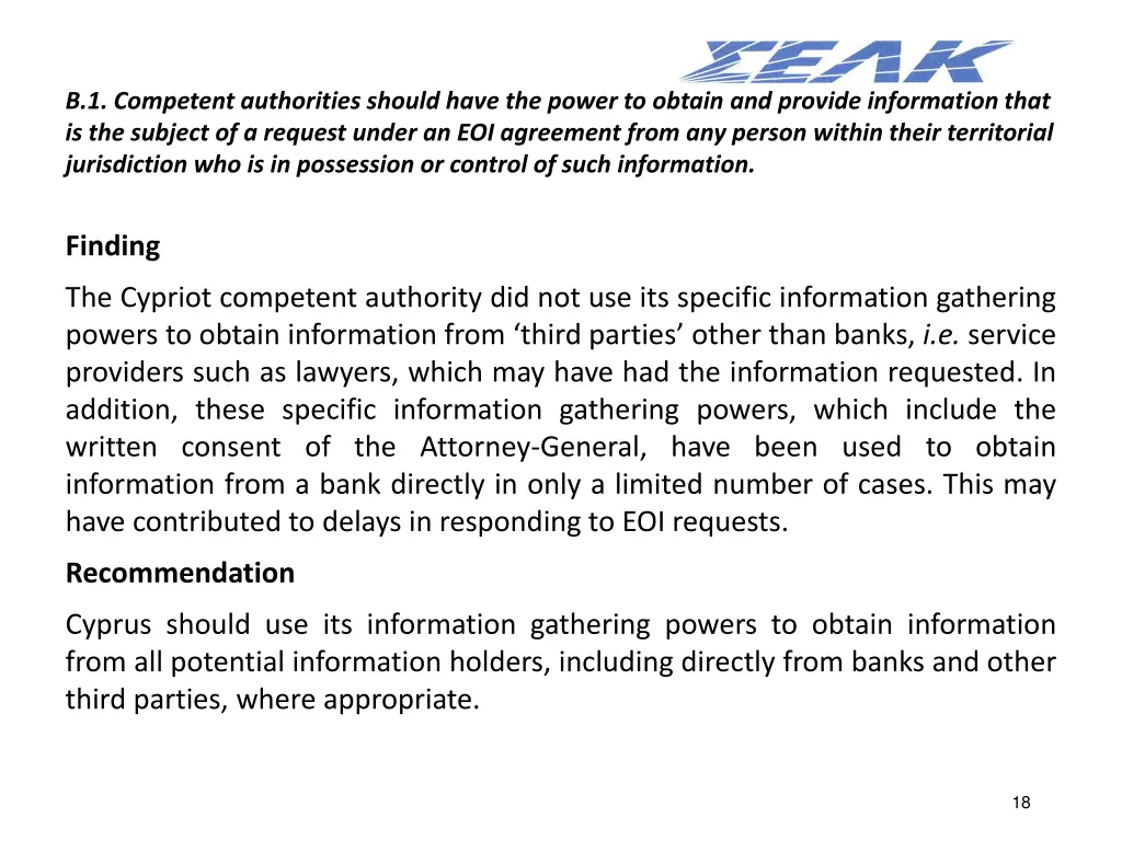 b 1 competent authorities should have the power