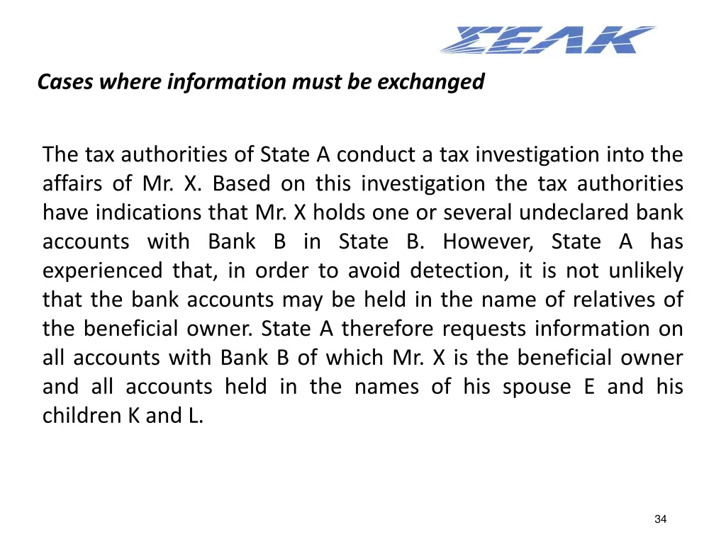 cases where information must be exchanged