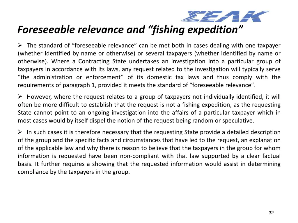 foreseeable relevance and fishing expedition 2