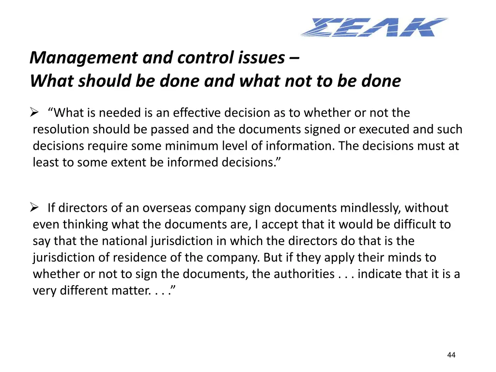 management and control issues what should be done 2