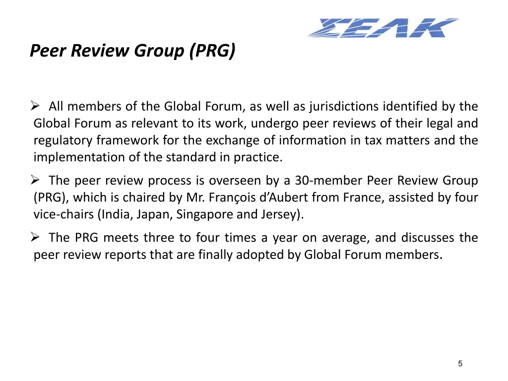 peer review group prg