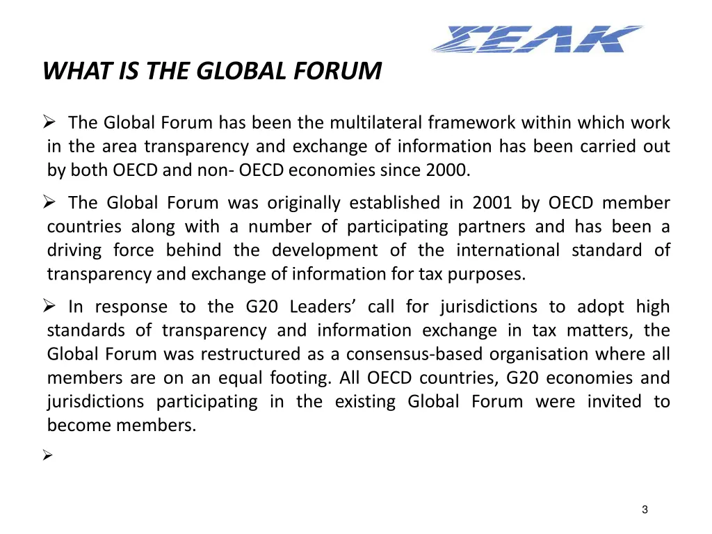what is the global forum 1