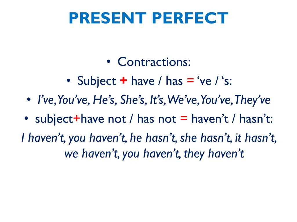 present perfect 10