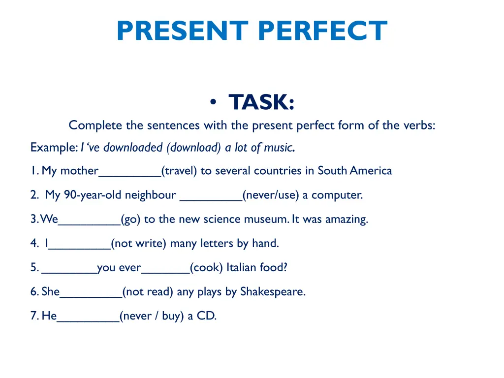 present perfect 11