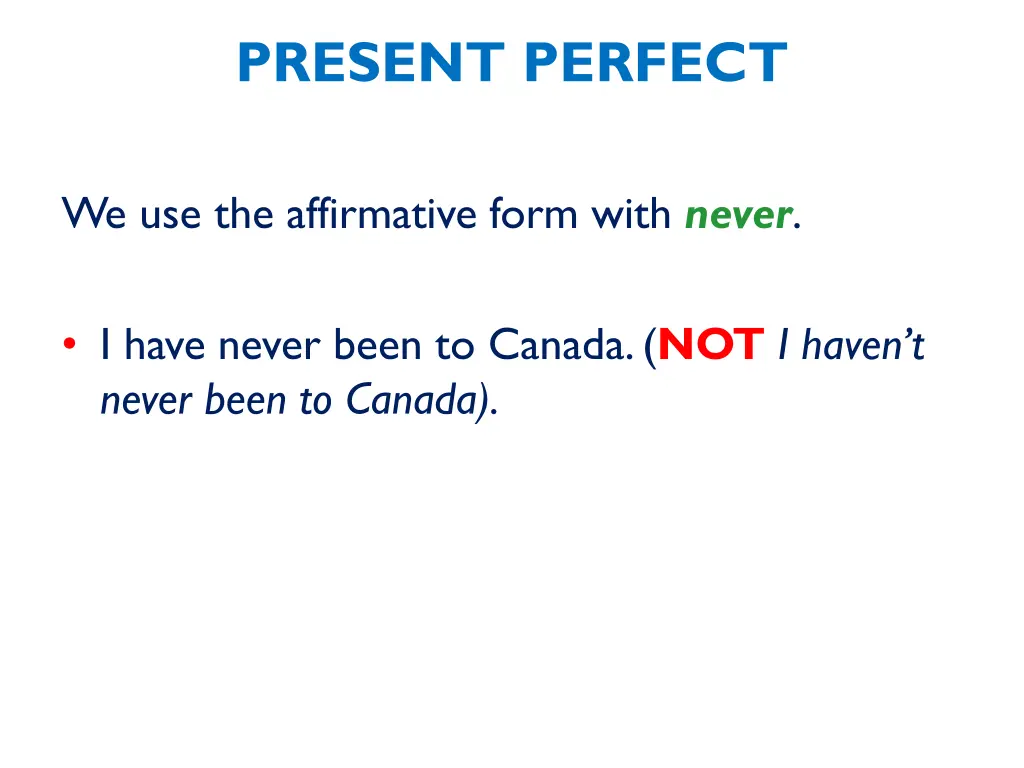 present perfect 2