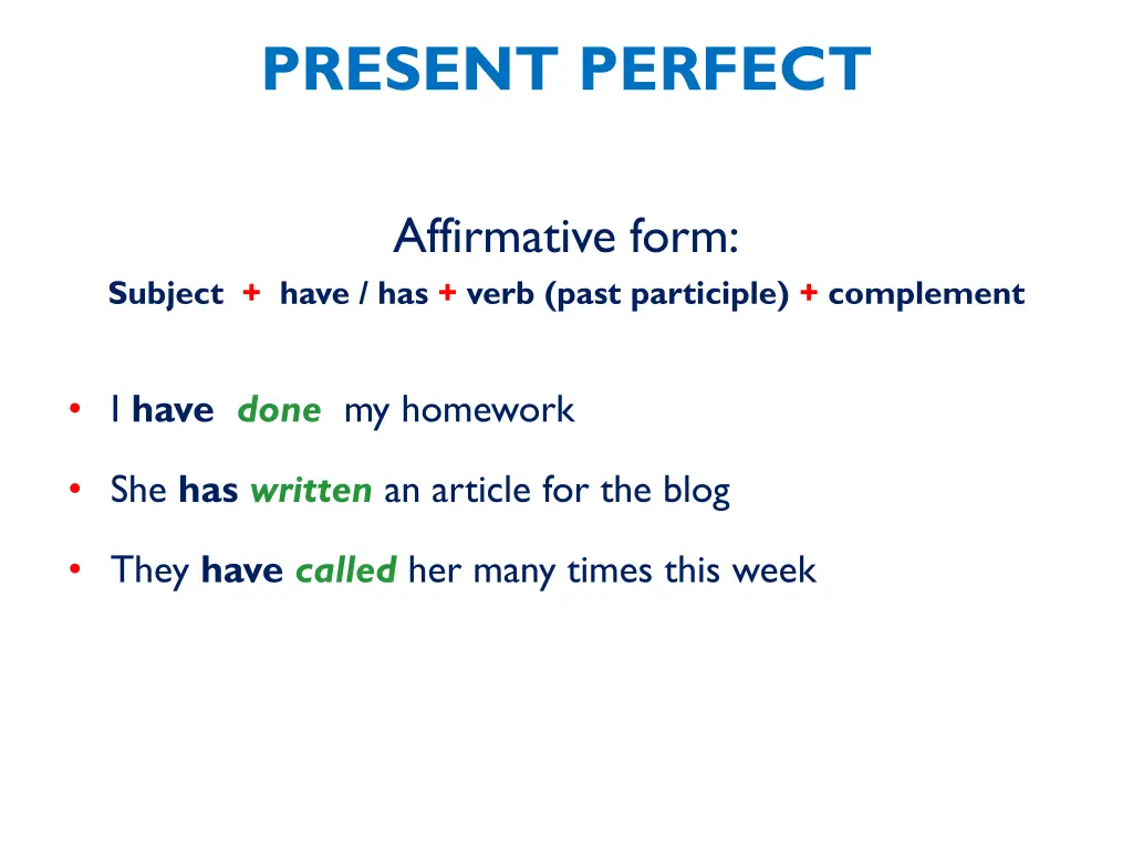 present perfect 6