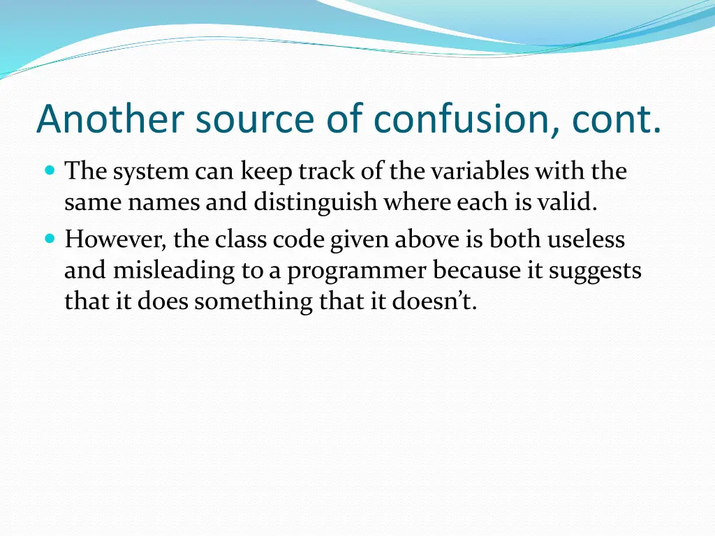 another source of confusion cont 5