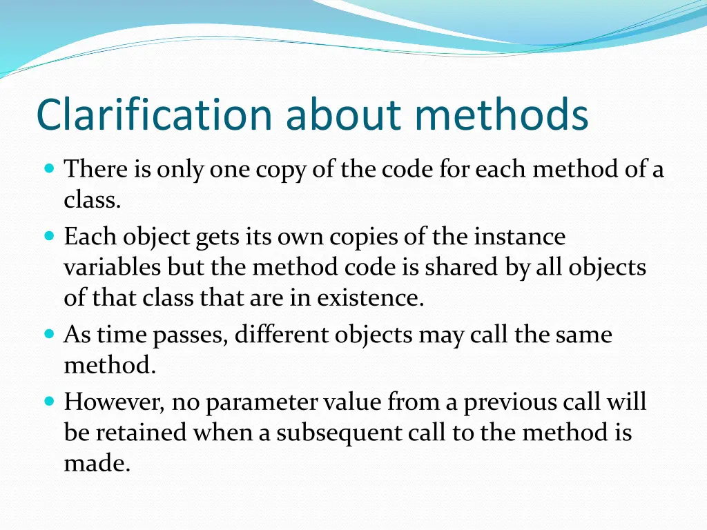 clarification about methods