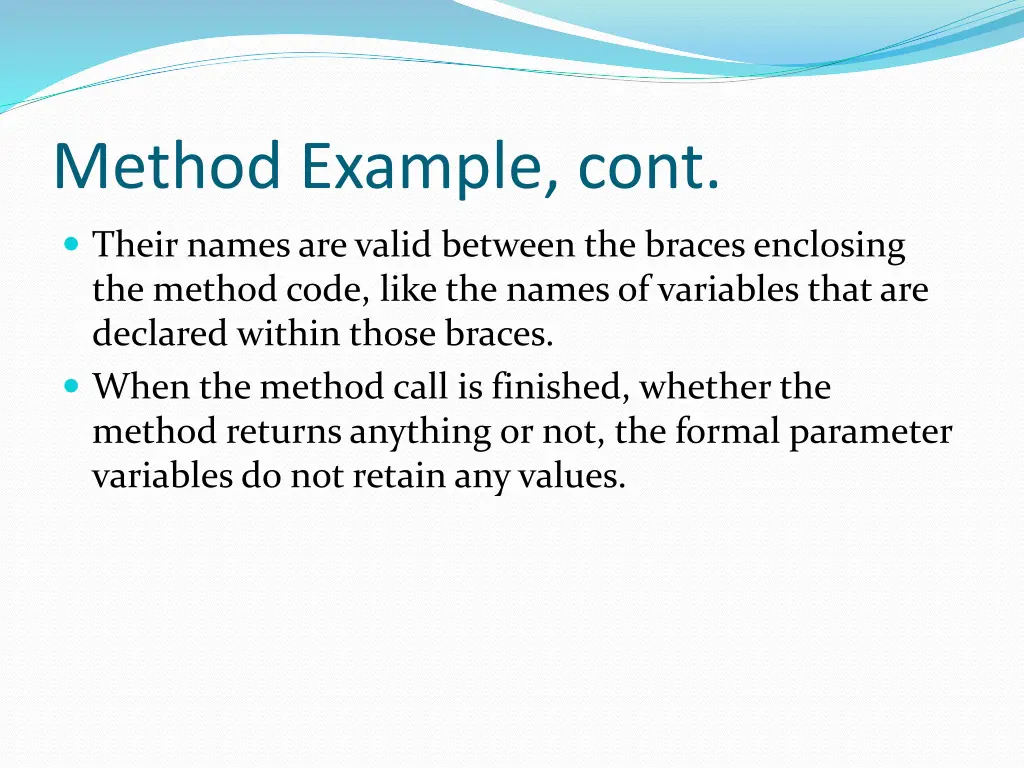 method example cont 1