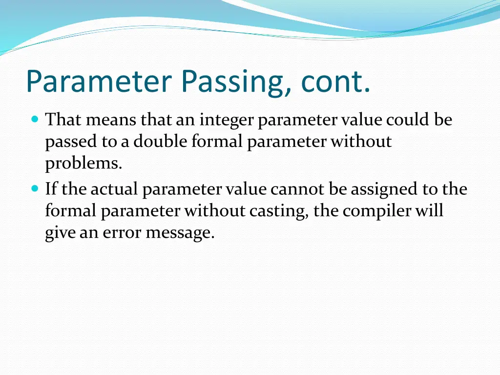 parameter passing cont 3