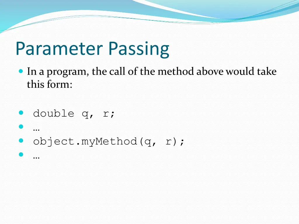 parameter passing