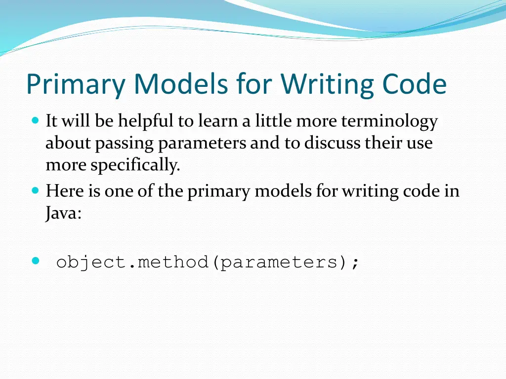 primary models for writing code