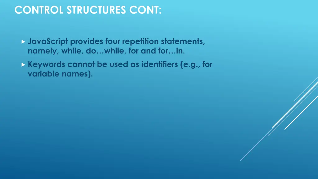control structures cont