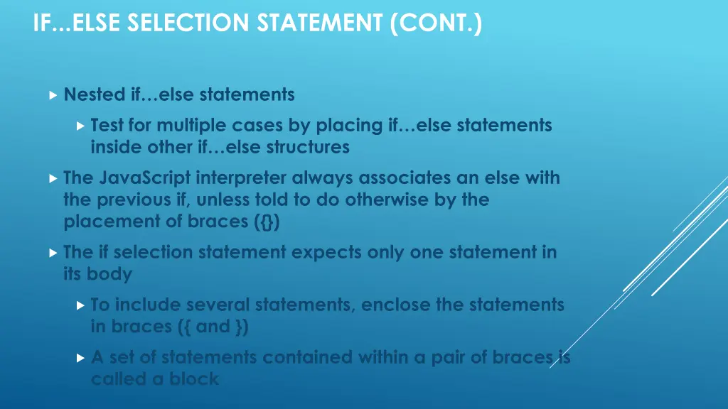 if else selection statement cont