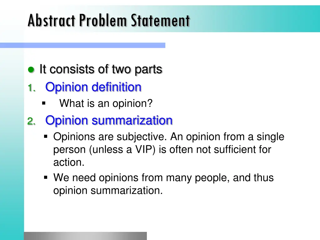 abstract problem statement