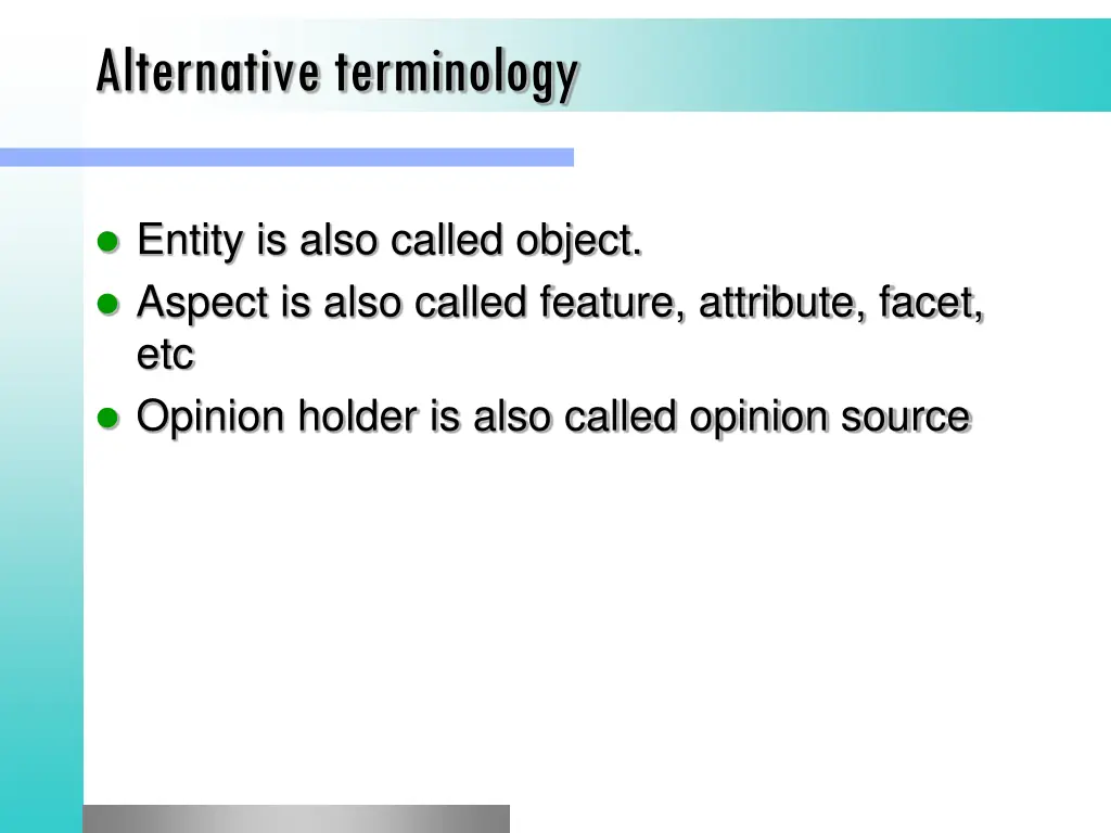 alternative terminology