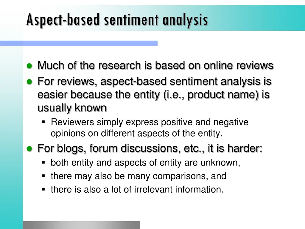 aspect based sentiment analysis