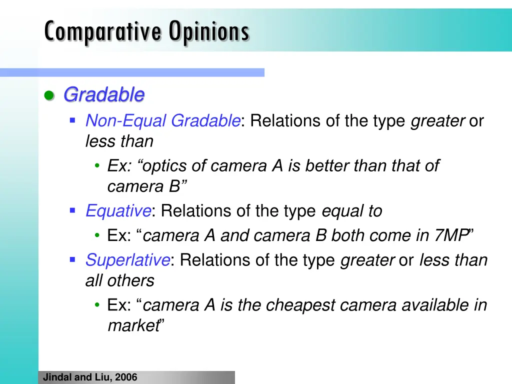 comparative opinions