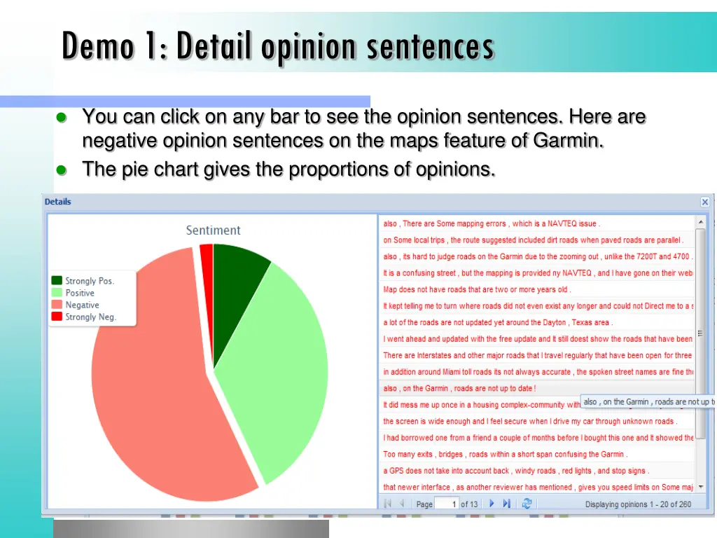 demo 1 detail opinion sentences