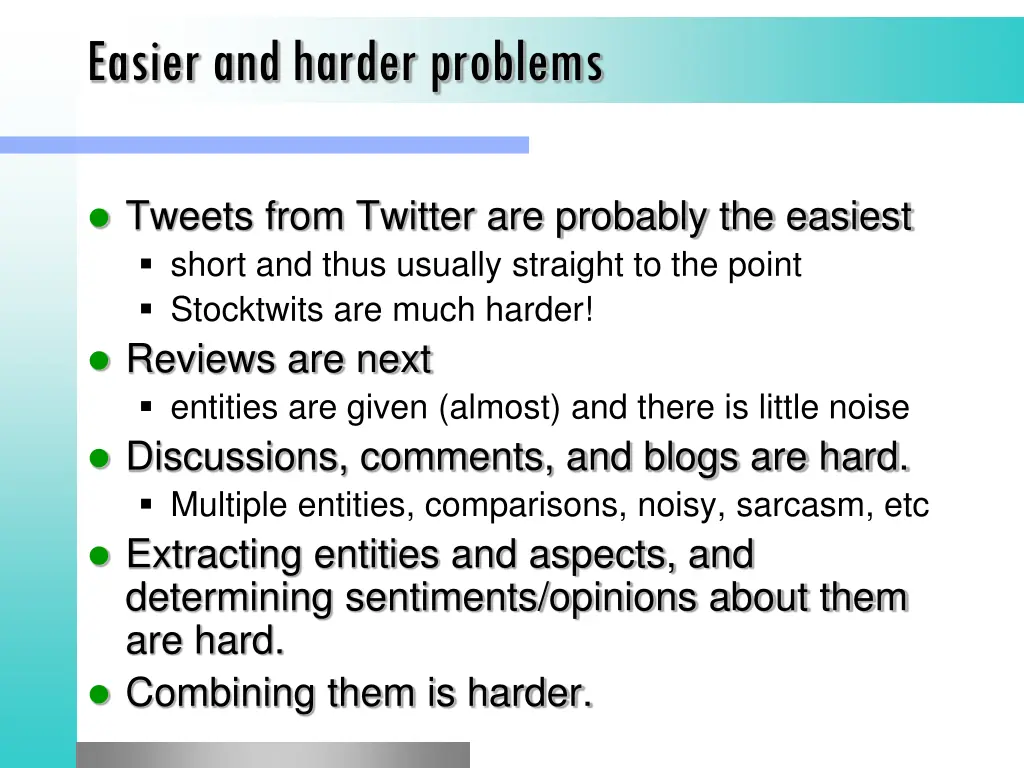 easier and harder problems