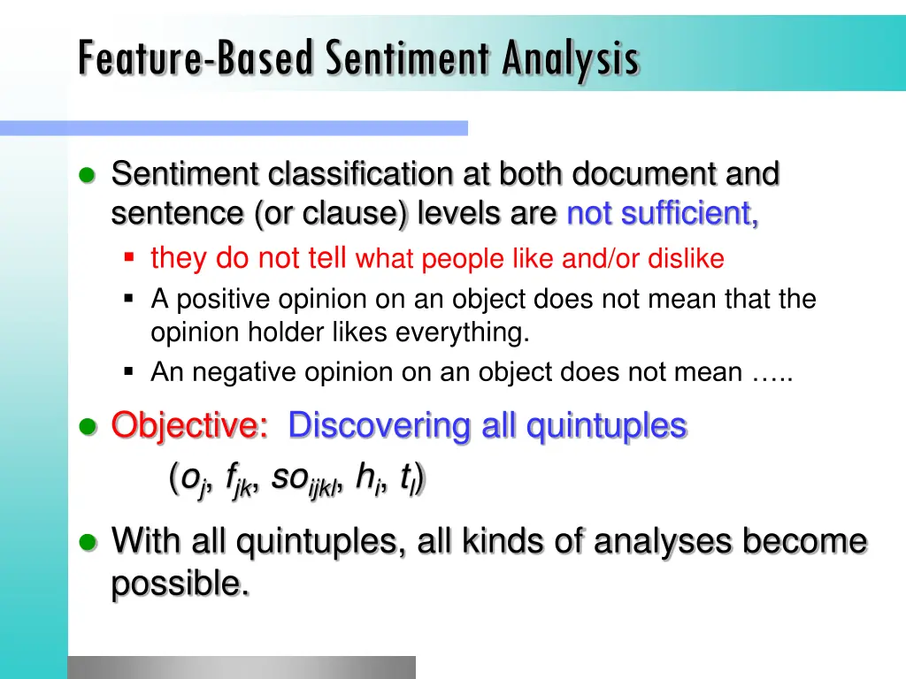 feature based sentiment analysis