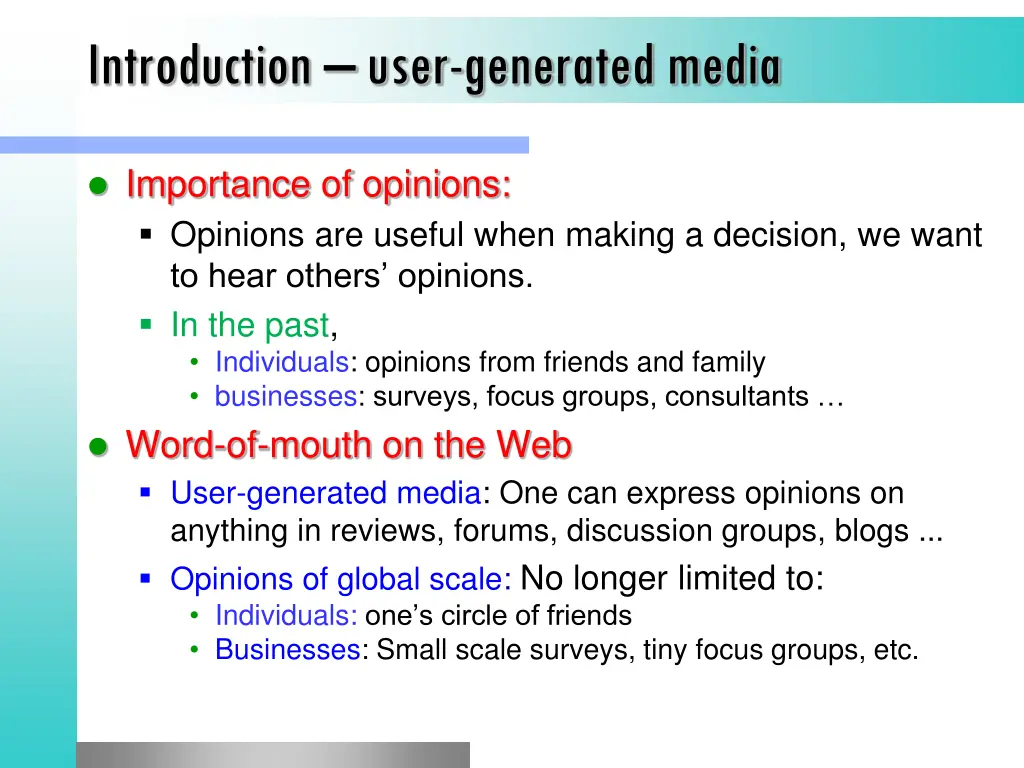 introduction user generated media