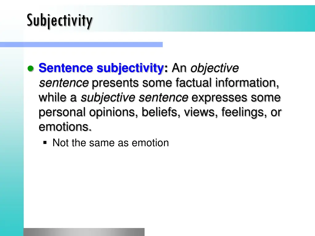 subjectivity