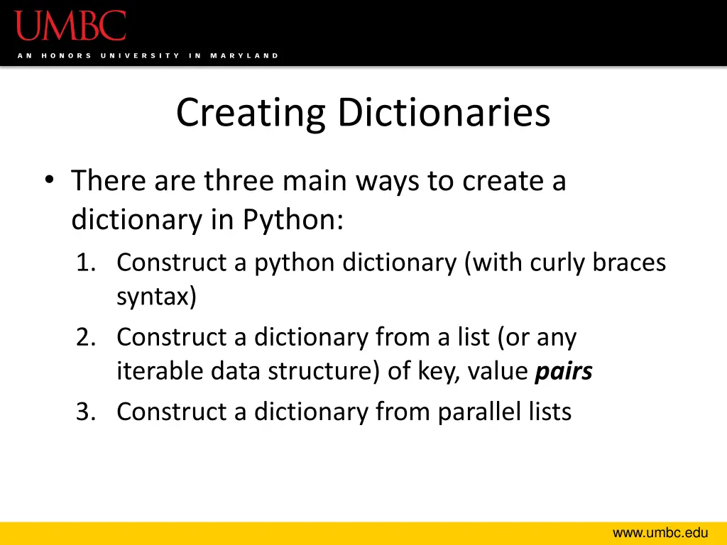 creating dictionaries 1