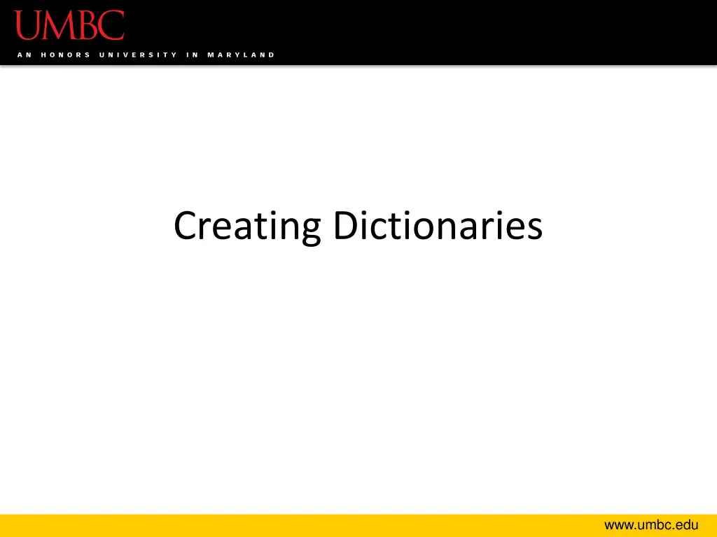 creating dictionaries