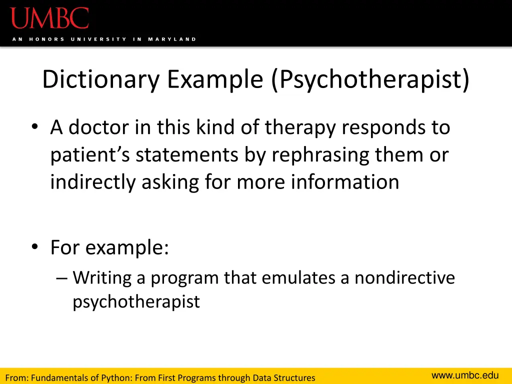 dictionary example psychotherapist