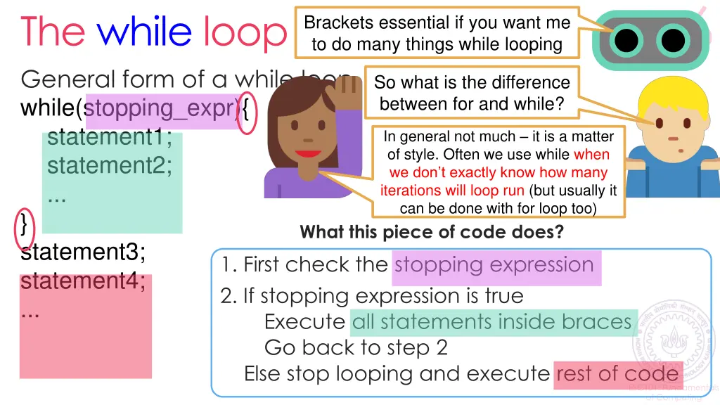 the while loop general form of a while loop while