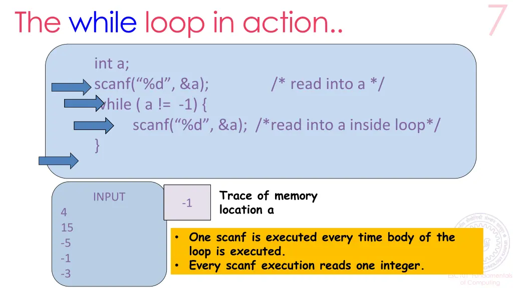 the while loop in action