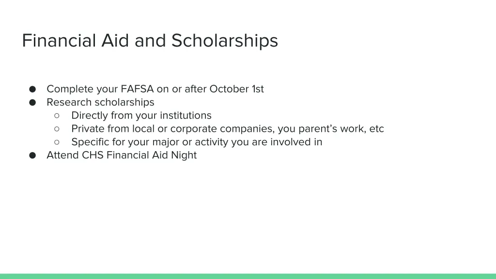 financial aid and scholarships