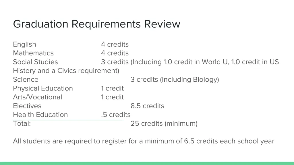 graduation requirements review