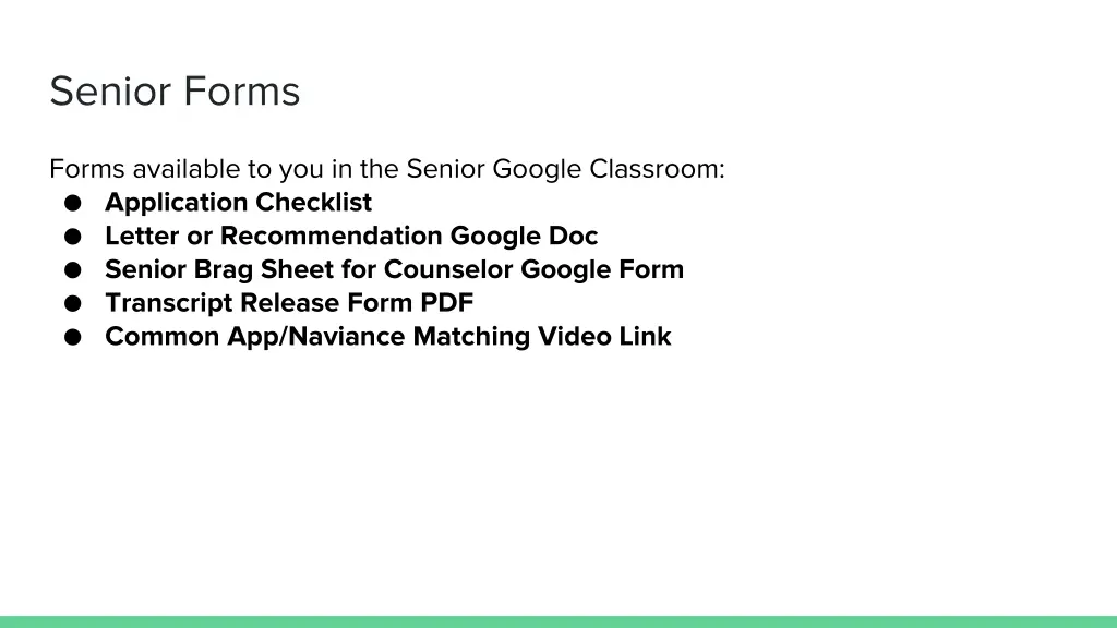 senior forms