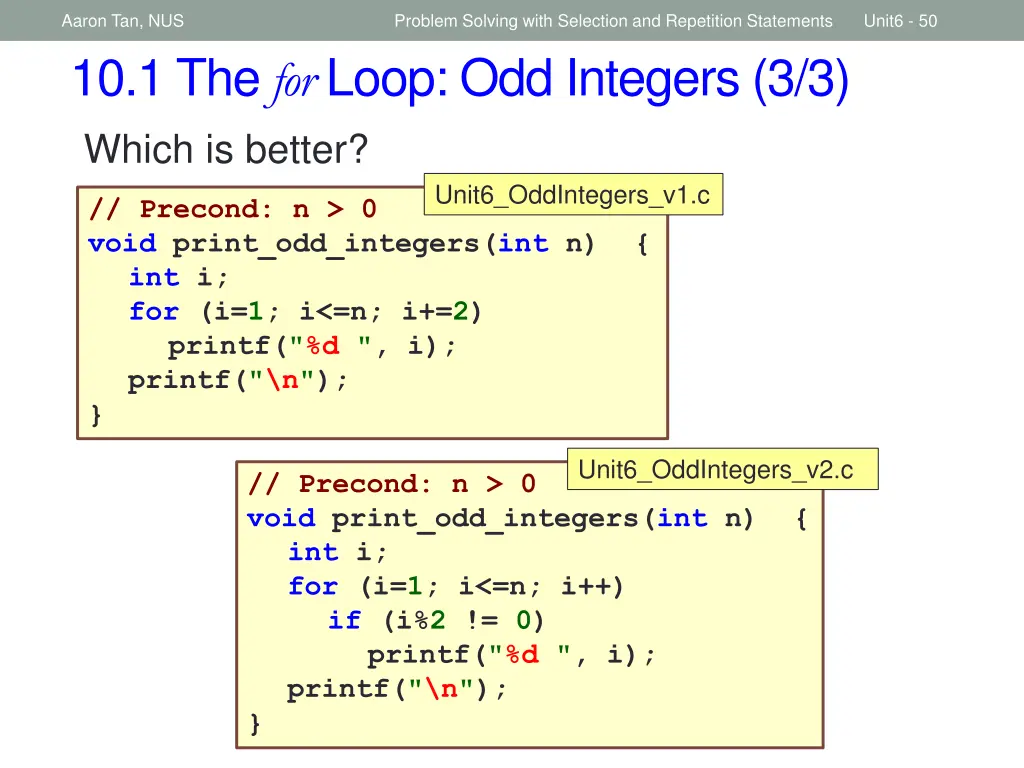 aaron tan nus 10 1 the for loop odd integers