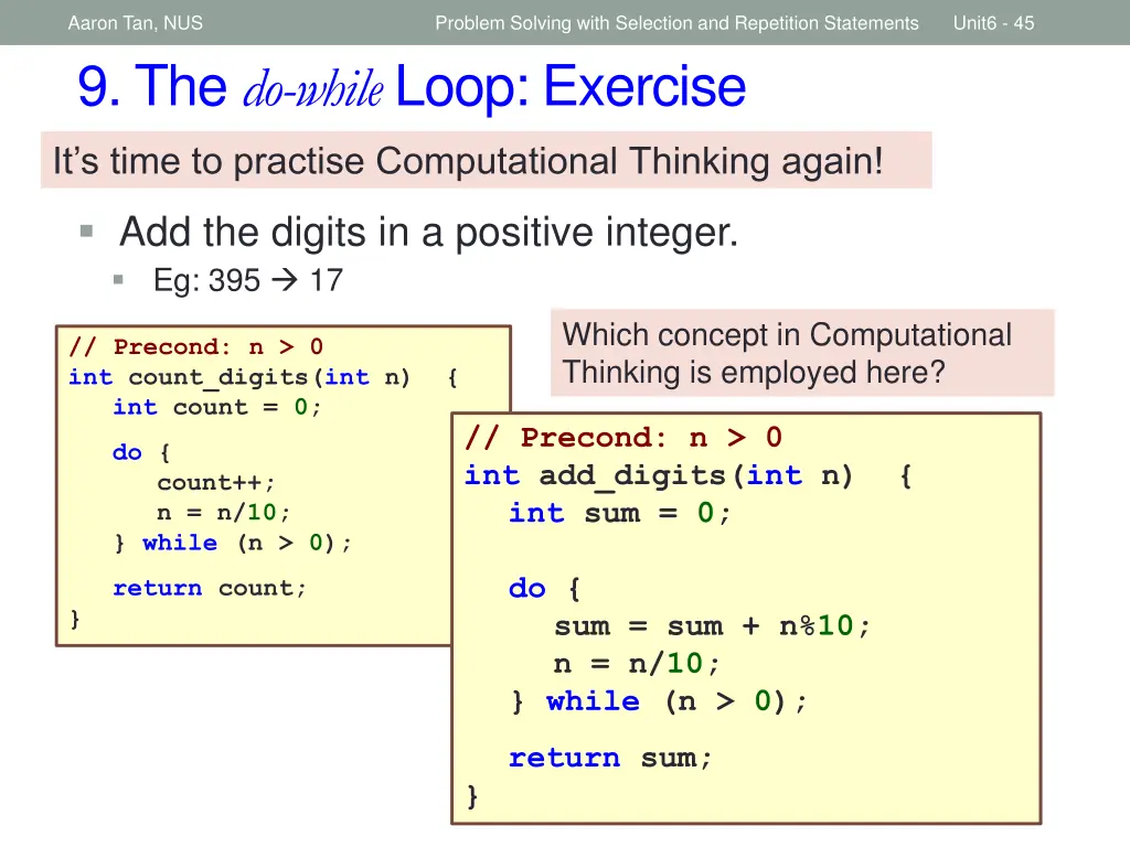 aaron tan nus 9 the do while loop exercise