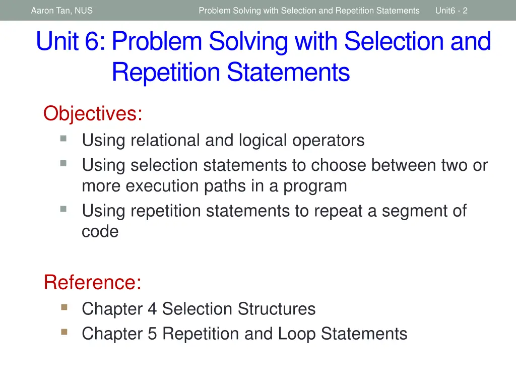aaron tan nus unit 6 problem solving with