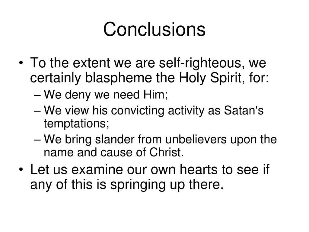 conclusions